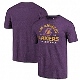 Los Angeles Lakers Fanatics Branded Purple Vintage Arch Tri Blend T-Shirt,baseball caps,new era cap wholesale,wholesale hats